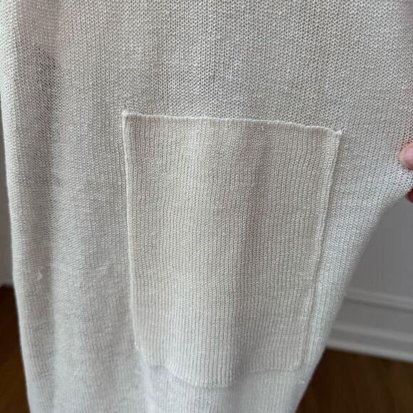Eileen Fisher Organic Linen Blend Featherweight Longline Cardigan $200 L - Picture 4 of 6
